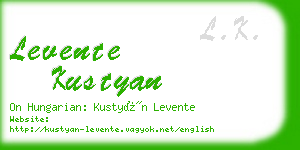 levente kustyan business card